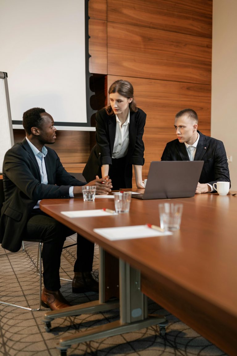 Photo by Alena Darmel: https://www.pexels.com/photo/three-people-inside-the-conference-room-8134019/