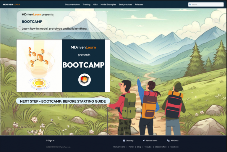 Take on Bootcamp to learn how MDriven works for you.